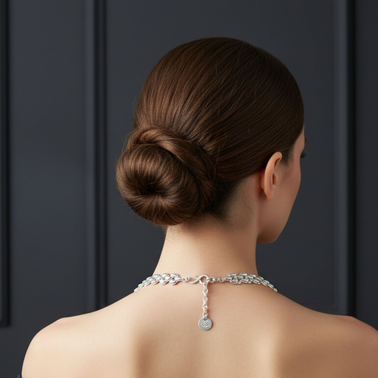 Collar de ZAMAK - Lluvia de plata.