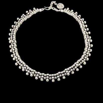 Collar Zamak Lluvia de Plata - Bolitas Colgantes Elegantes