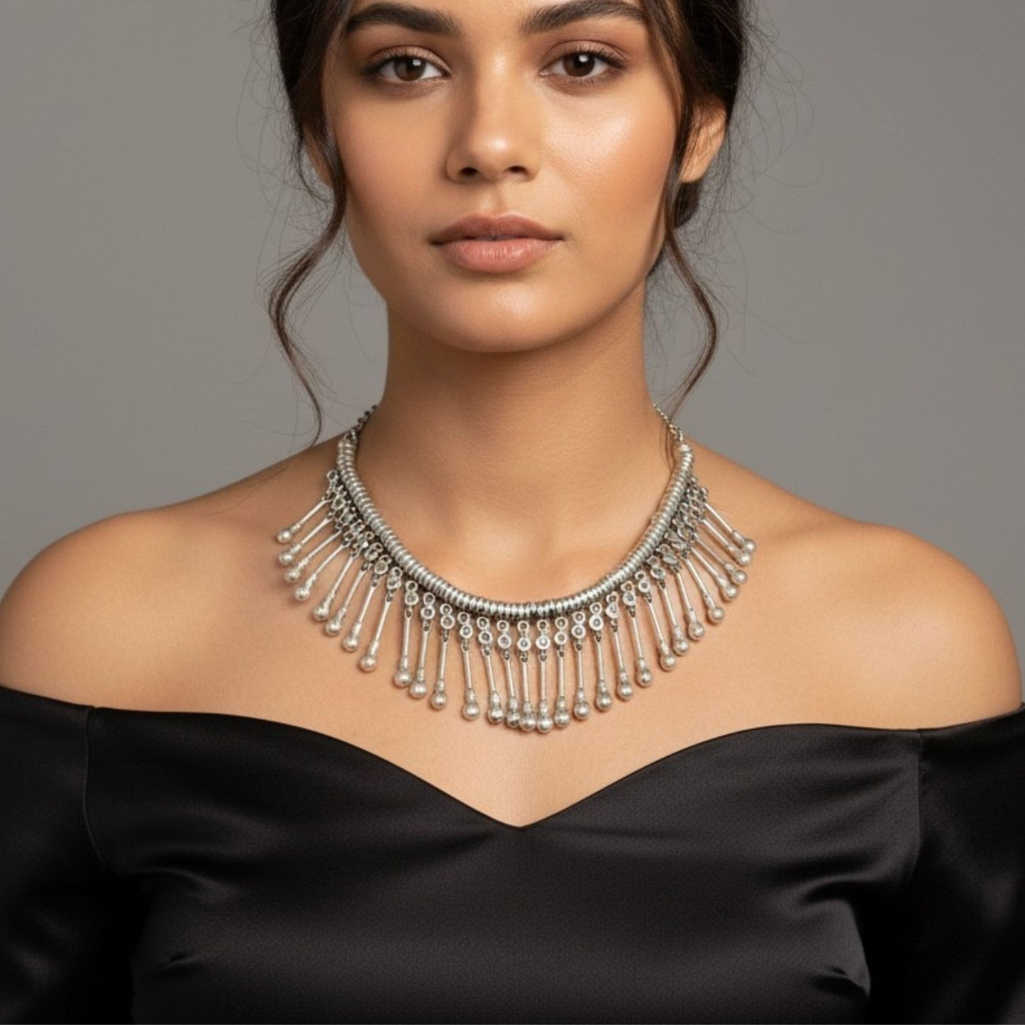 Collar Zamak Flecos - Diseño Cascada Elegante
