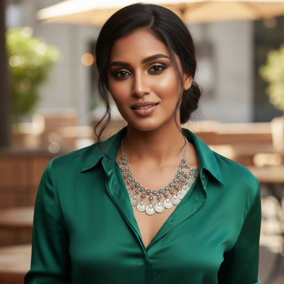 Collar Zamak con monedas vintage