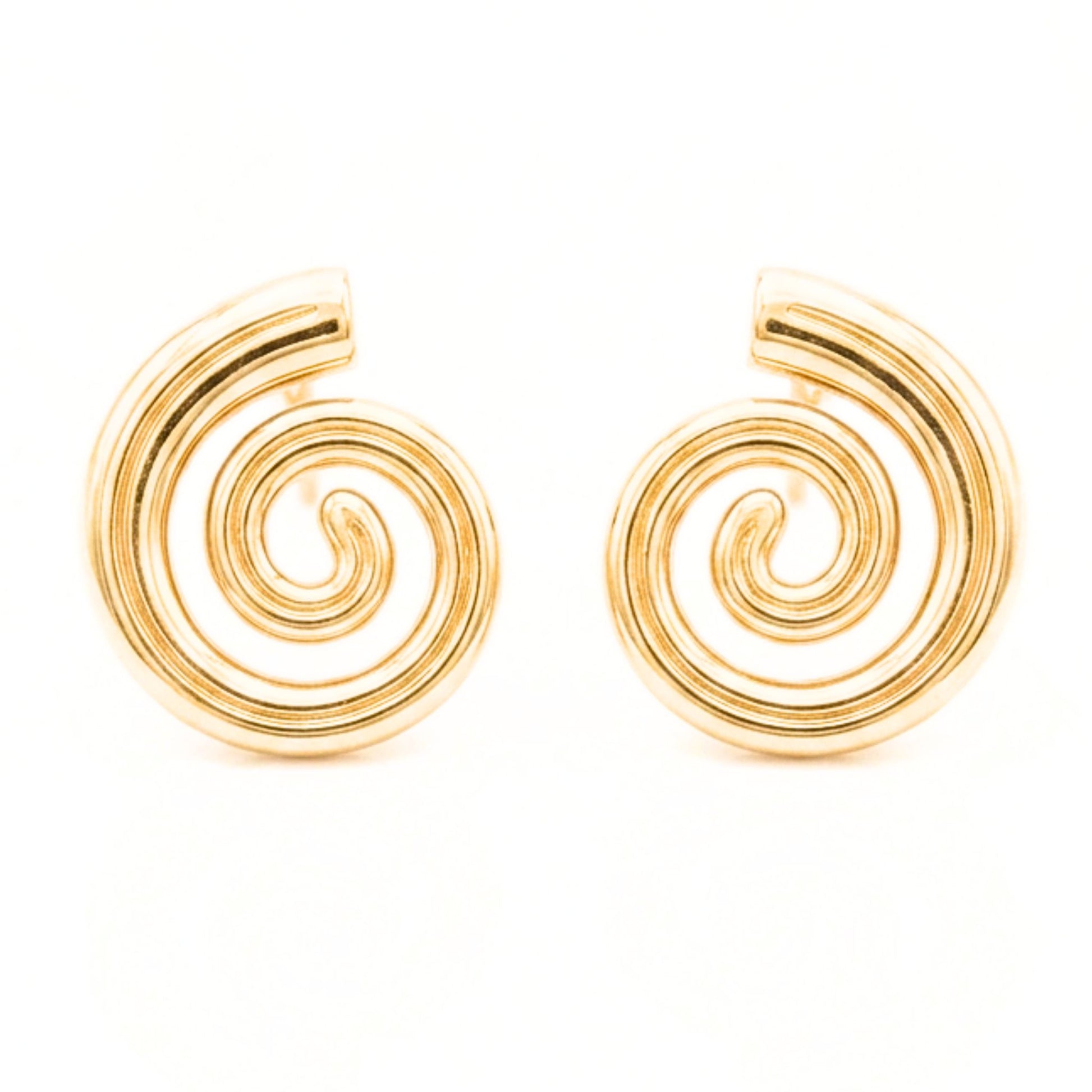 Pendientes Acero inoxidable dorado chapado oro 14ktes cierre presion diseño joyería osnor 