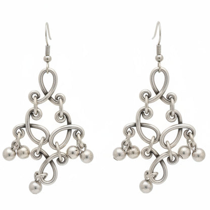 Pendientes de zamak con diseño de arabescos y bolas - Estilo vintage hipoalergénicos - Joyería Osnor
