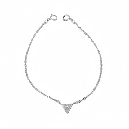 Pulsera Plata Rodio Triángulo Circonitas. Joyeria Osnor