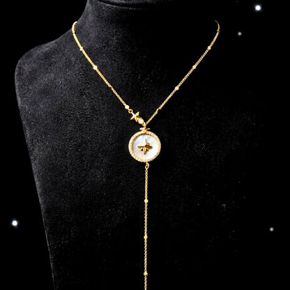 Collar Gargantilla Estrella Nácar y Circonitas Chapado Oro 14K
