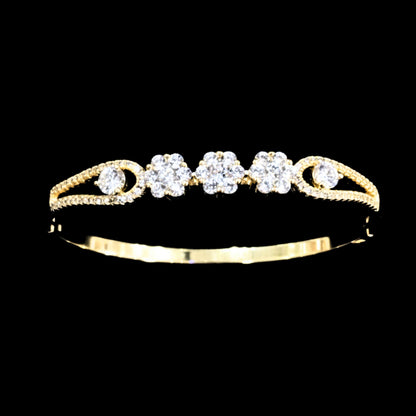 Brazalete Flores de Circonitas · Chapado Oro 14K