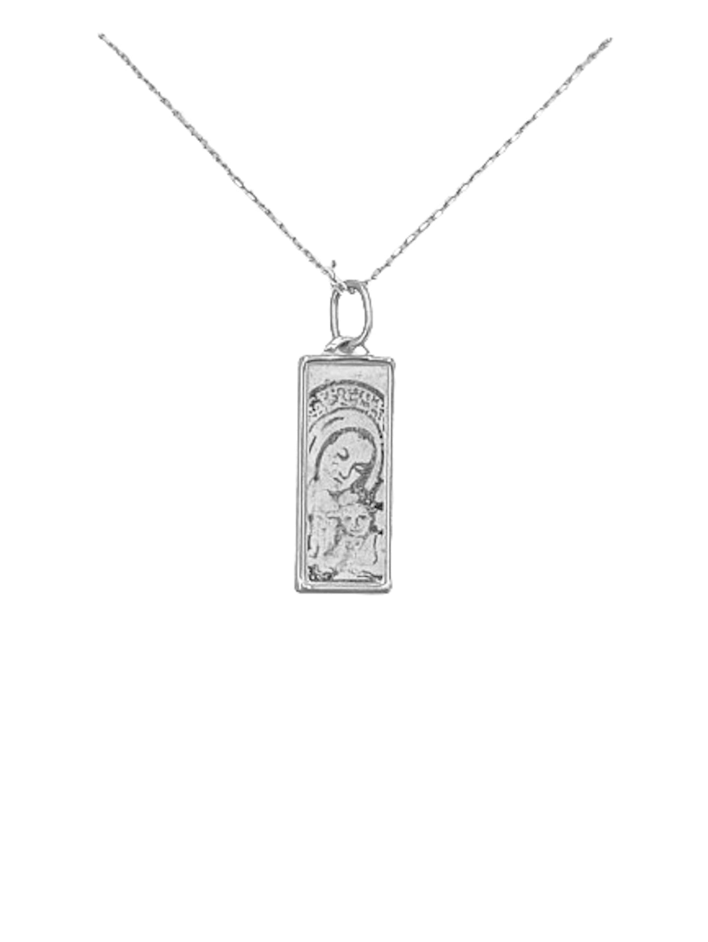 MEDALLA VIRGEN PLATA ACABADO PLATEADO