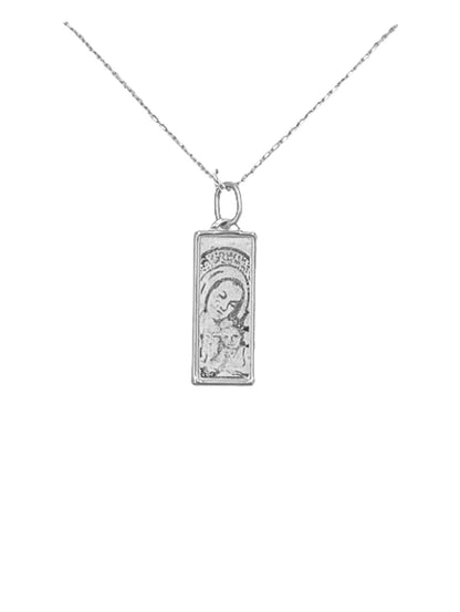 MEDALLA VIRGEN PLATA ACABADO PLATEADO