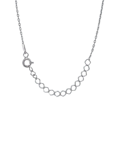 COLLAR PLATA NACAR ACABADO RODIO ANGEL LISO BRILLO