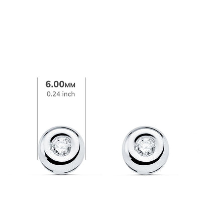 18K PENDIENTES CHATON ORO BLANCO DIAMANTES LABORATORIO 0,140 QTS VS2-G. MEDIDA: 5,5 X 5,5 MM. CIERRE PRESION