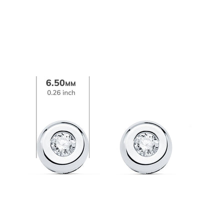 18K PENDIENTES CHATON ORO BLANCO DIAMANTES LABORATORIO 0,200 QTS VS2-G. MEDIDA: 6,5 X 6,5 MM. CIERRE PRESION