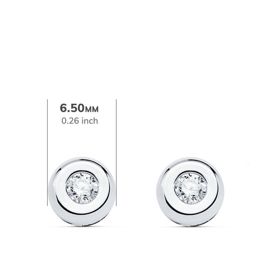 18K PENDIENTES CHATON ORO BLANCO DIAMANTES LABORATORIO 0,200 QTS VS2-G. MEDIDA: 6,5 X 6,5 MM. CIERRE PRESION