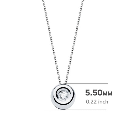 18K GARGANTILLA ORO BLANCO CHATON 5,5 MM DIAMANTE LABORATORIO 1,70MM 0,020 QTS. G-VS2. CADENA 42CM