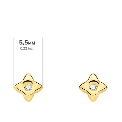 18K PENDIENTES ORO AMARILLO ESTRELLA DIAMANTES LABORATORIO 0,040 QT VS2-G. MEDIDA: 5,5X5,5 MM. CIERRE PRESION