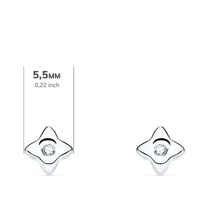 18K PENDIENTES ORO BLANCO ESTRELLA DIAMANTES LABORATORIO 0,040 QT VS2-G. MEDIDA: 5,5 X 5,5 MM. CIERRE PRESION