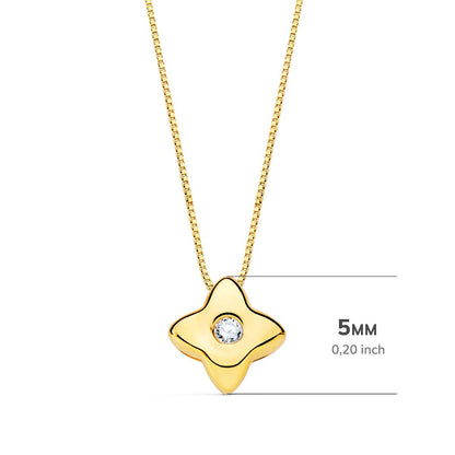 18K GARGANTILLA ORO AMARILLO ESTRELLA 5X5MM DIAMANTE LABORATORIO 0,015 QT. G-VS2. CADENA 42CM