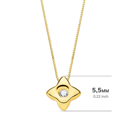 18K GARGANTILLA ORO AMARILLO ESTRELLA 5,5MM DIAMANTE LABORATORIO 0,020 QT. G-VS2. CADENA 42CM