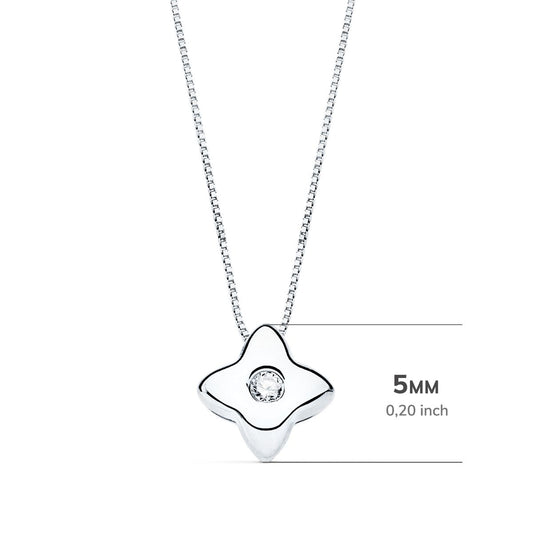 18K GARGANTILLA ORO BLANCO ESTRELLA 5X5MM DIAMANTE LABORATORIO 0,015 QT. G-VS2. CADENA 42CM