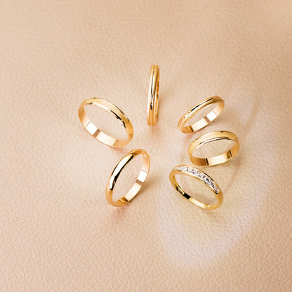18K ALIANZA ORO AMARILLO CARRIL CON CIRCONITAS. ANCHO: 3,5 MM