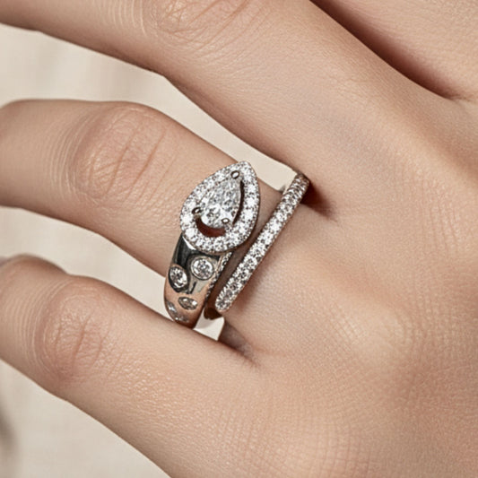 Anillo Serpiente Mujer Acero Plateado con Circonitas Blancas