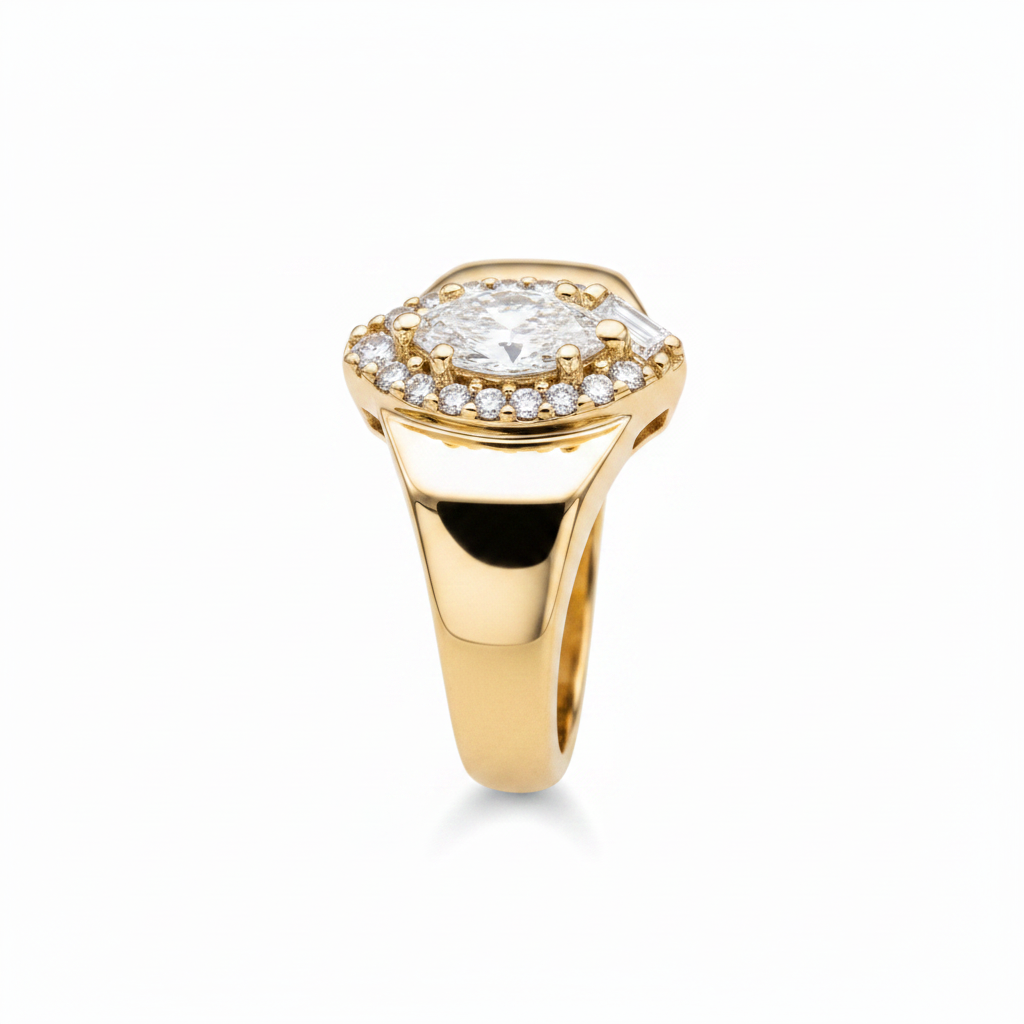 Anillo de pie sobre fondo blanco