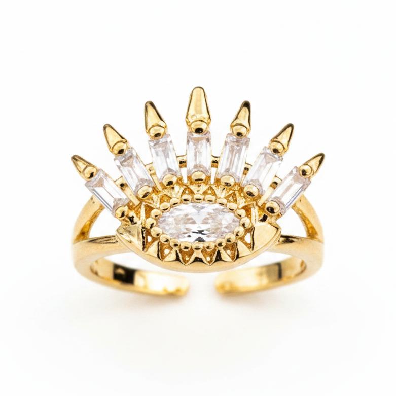 Anillo dorado fondo blanco