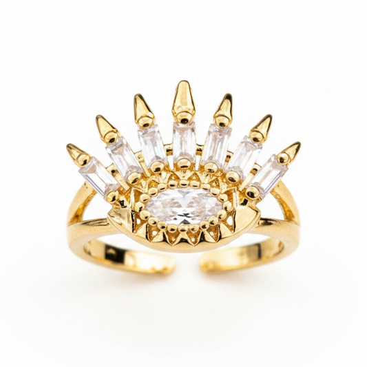 Anillo dorado fondo blanco