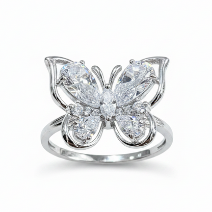 Anillo mariposa fondo blanco
