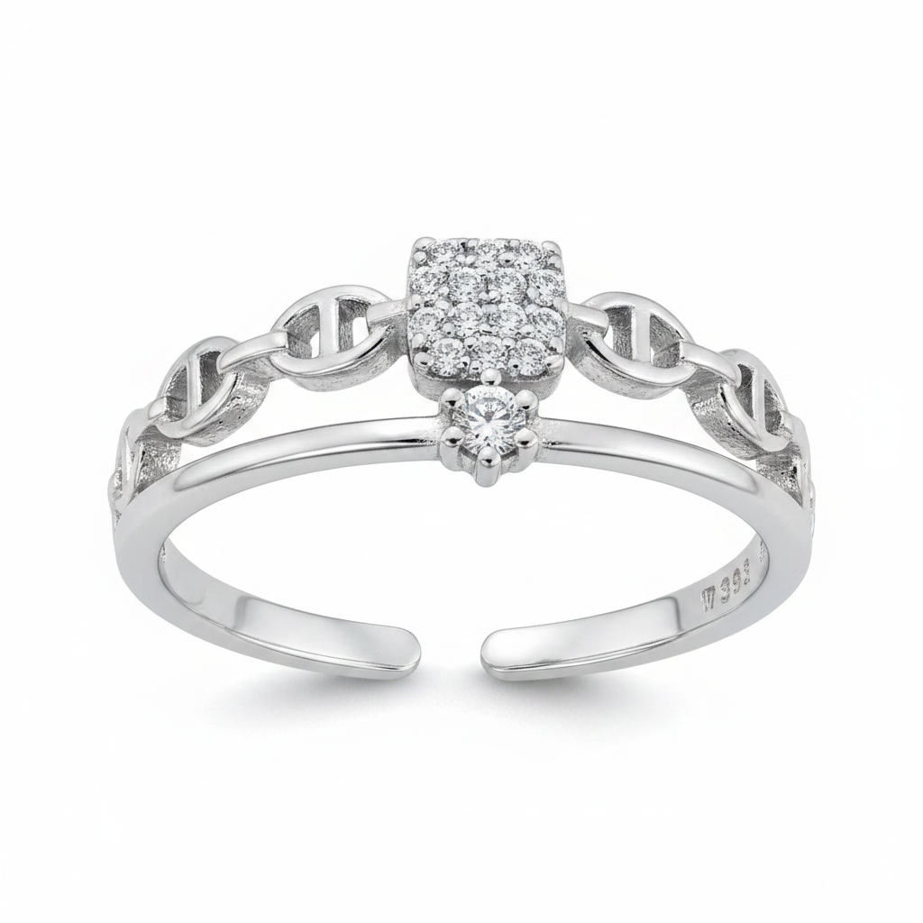 Anillo sobre fondo blanco