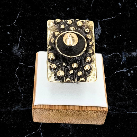anillo de bronce envejecido escultura exclusivo mujer joyeria osnor zamak