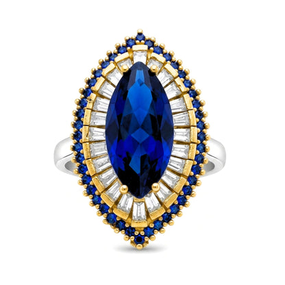 Anillo Sortija mujer de plata y bronce piedras naturales minerales vintage volumen diseño joyería osnor moda moderno elegante boda fiesta glamour lujo exclusivo único 