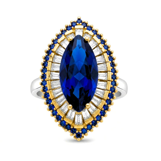 Anillo Sortija mujer de plata y bronce piedras naturales minerales vintage volumen diseño joyería osnor moda moderno elegante boda fiesta glamour lujo exclusivo único 