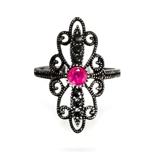 Anillo Sortija mujer de plata vintage diseño joyería osnor moda moderno elegante boda fiesta glamour lujo elegante diario 