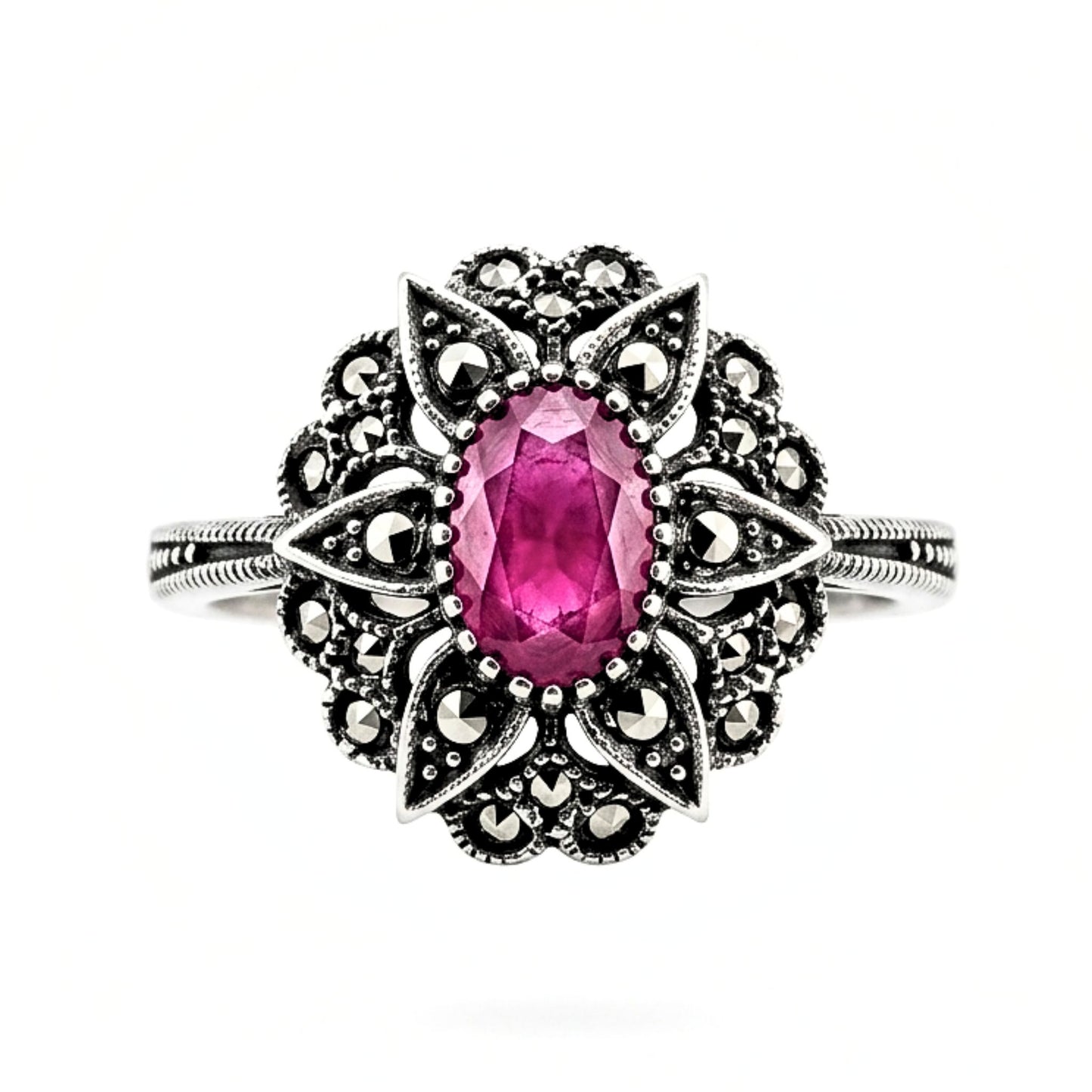 Anillo Sortija mujer de plata envejecido vintage volumen piedras naturales ágata azul marino marquesitas diseño joyería osnor moda moderno elegante boda fiesta fashion glamour lujo exclusivo 