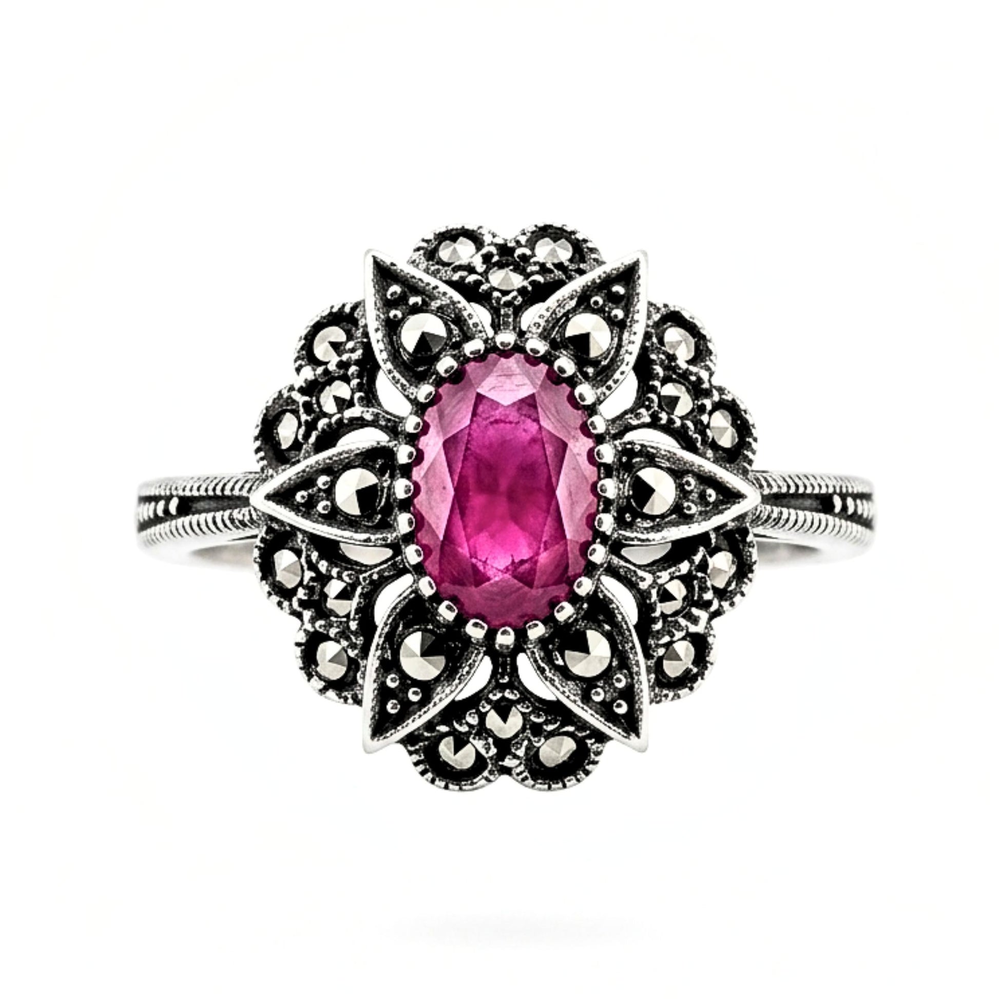Anillo Sortija mujer de plata envejecido vintage volumen piedras naturales ágata azul marino marquesitas diseño joyería osnor moda moderno elegante boda fiesta fashion glamour lujo exclusivo 