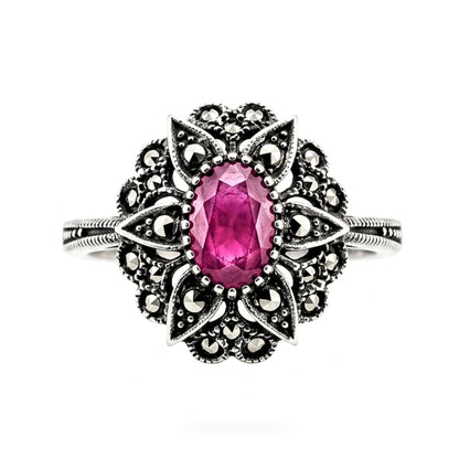 Anillo Sortija mujer de plata envejecido vintage volumen piedras naturales ágata azul marino marquesitas diseño joyería osnor moda moderno elegante boda fiesta fashion glamour lujo exclusivo 