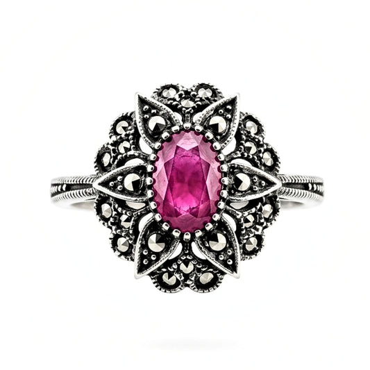 Anillo Sortija mujer de plata envejecido vintage volumen piedras naturales ágata azul marino marquesitas diseño joyería osnor moda moderno elegante boda fiesta fashion glamour lujo exclusivo 