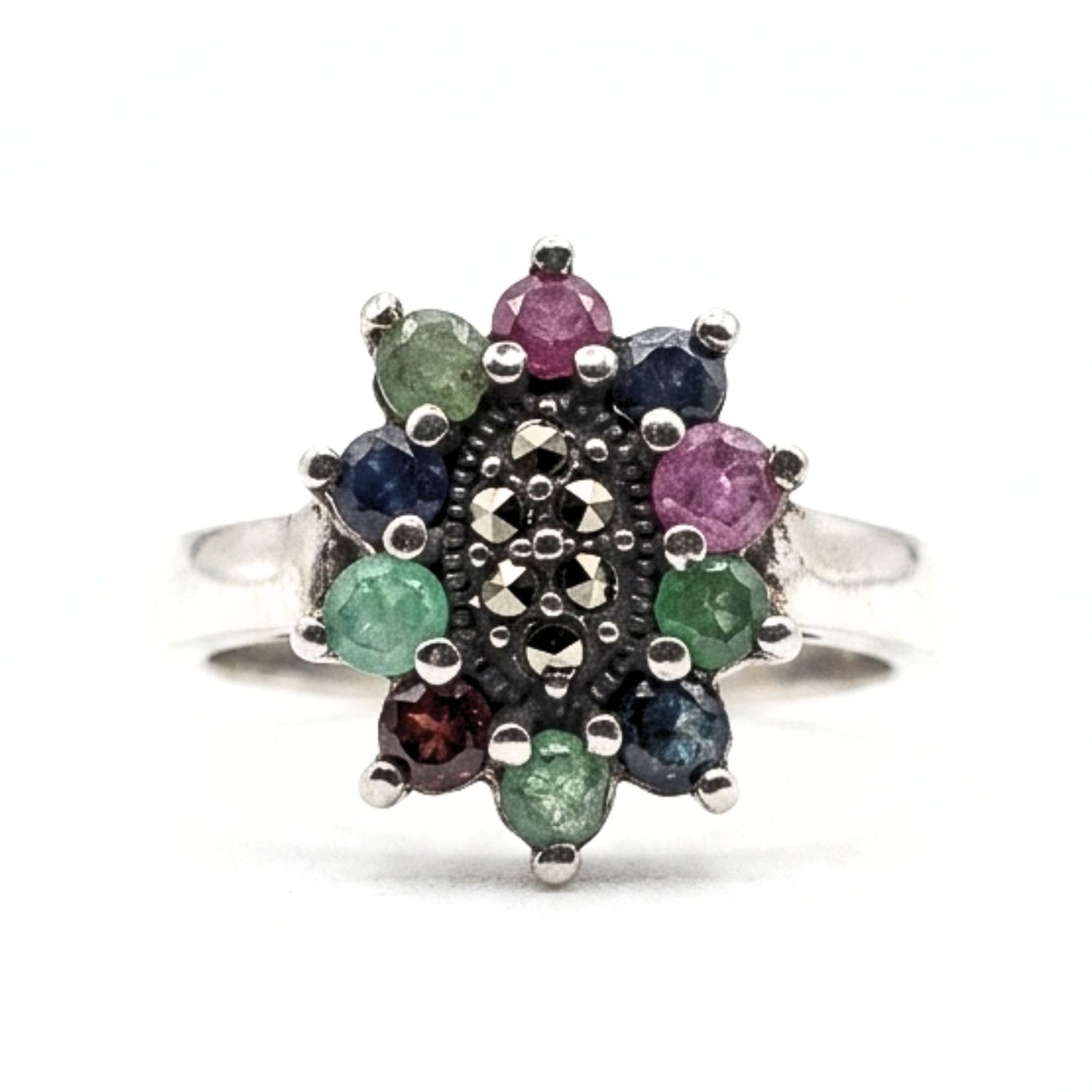 Anillo Sortija mujer de plata y piedras naturales ágata colores volumen diseño joyería osnor moda moderno elegante boda fiesta fashion glamour lujo exclusivo único 