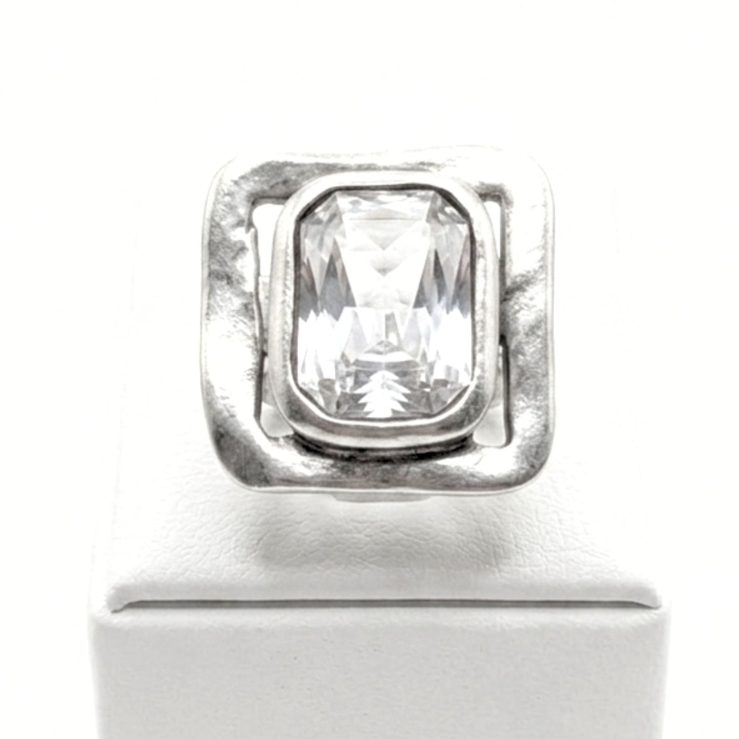 Anillo Sortija mujer hipoalergénico plateado Circonita diseño joyería osnor moda moderno elegante boda fiesta fashion diario boda glamour lujo 
