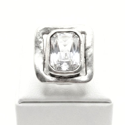 Anillo Sortija mujer hipoalergénico plateado Circonita diseño joyería osnor moda moderno elegante boda fiesta fashion diario boda glamour lujo 
