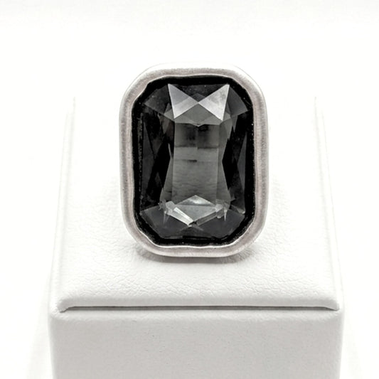 Anillo Sortija circonita color gris mujer diseño joyería osnor moda moderno elegante boda fiesta fashion glamour lujo unico