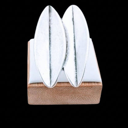 Anillo Zamak Doble Hoja Oval Lisa Diseño Natural Exclusivo Ajustable Joyeria Osnor
