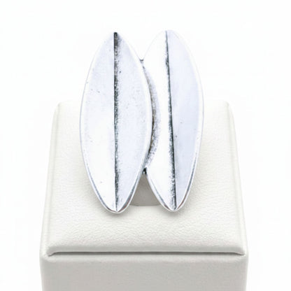 Anillo Zamak Doble Hoja Oval Lisa Diseño Natural Exclusivo Ajustable Joyeria Osnor