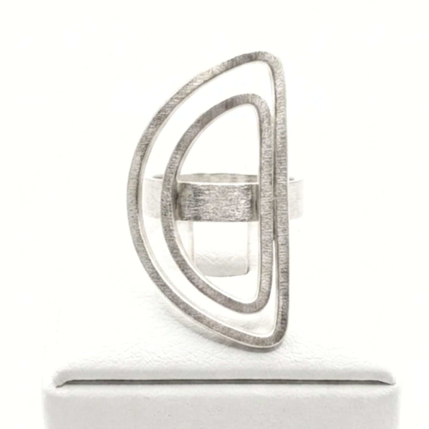 anillo Sortija de zamak mujer volumen hipoalergénico plateado aleación ajustable diseño joyería osnor moda moderno elegante boda fiesta fashion glamour lujo exclusivo único hipoalergénico plateado 