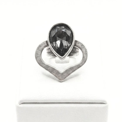 Anillo Sortija de zamak mujer volumen diseño joyería osnor moda moderno elegante boda fiesta fashion glamour lujo hipoalergénico plateado aleación ajustable corazon