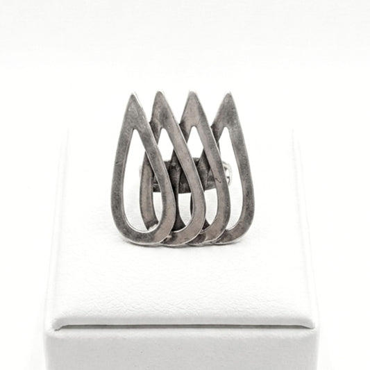 Anillo Sortija mujer hipoalergénico plateado aleación ajustable diseño joyería osnor moda moderno elegante boda fiesta fashion glamour lujo 
