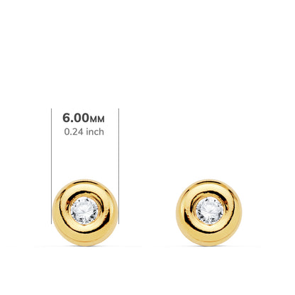 18K PENDIENTES CHATON ORO AMARILLO DIAMANTES LABORATORIO 0,140 QTS VS2-G. MEDIDA: 5,5 X 5,5 MM. CIERRE PRESION