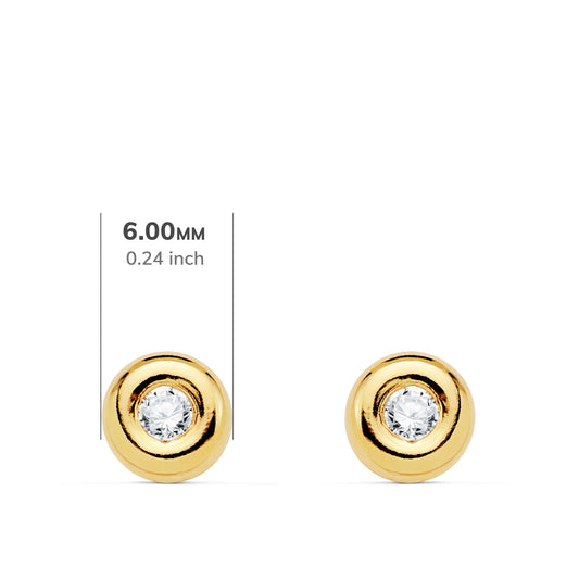 18K PENDIENTES CHATON ORO AMARILLO DIAMANTES LABORATORIO 0,140 QTS VS2-G. MEDIDA: 5,5 X 5,5 MM. CIERRE PRESION