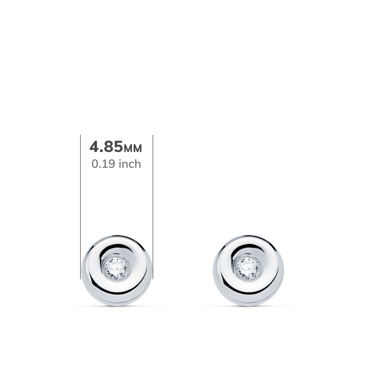 18K PENDIENTES CHATON ORO BLANCO DIAMANTES LABORATORIO 0,030 QTS VS2-G. MEDIDA: 4,8 X 4,8 MM. CIERRE PRESION