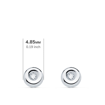 18K PENDIENTES CHATON ORO BLANCO DIAMANTES LABORATORIO 0,030 QTS VS2-G. MEDIDA: 4,8 X 4,8 MM. CIERRE PRESION