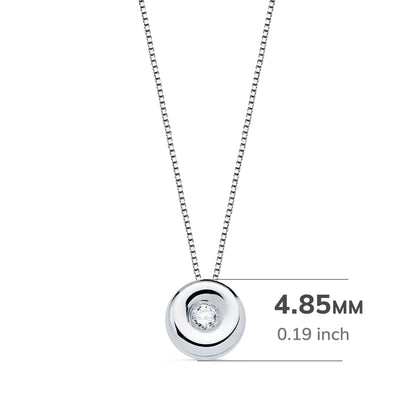 18K GARGANTILLA ORO BLANCO CHATON 4,85 MM DIAMANTE LABORATORIO 1,50MM 0,015 QTS. G-VS2 CADENA 42CM